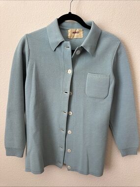 DORCE Vintage Light Blue 100% wool Button-Up Knit Cardigan